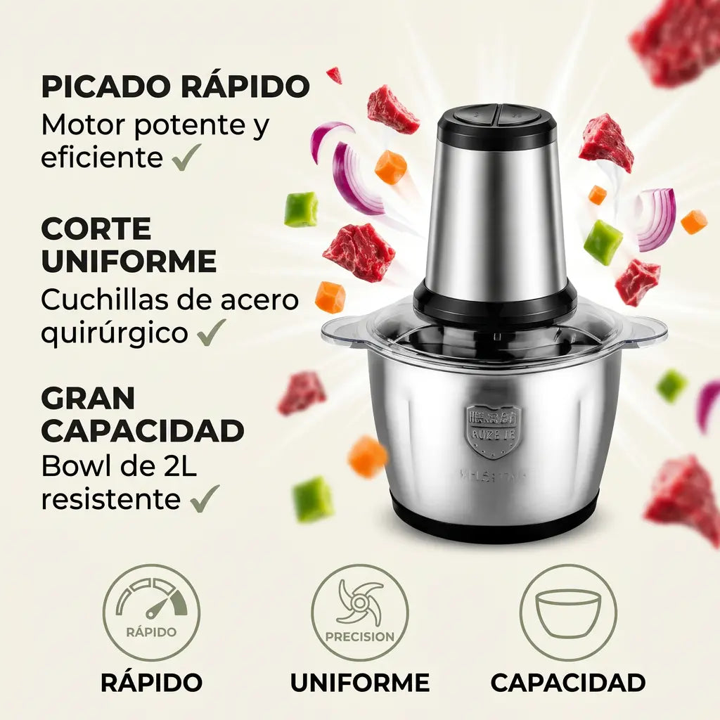 Molino Picador Eléctrico en Acero Inoxidable